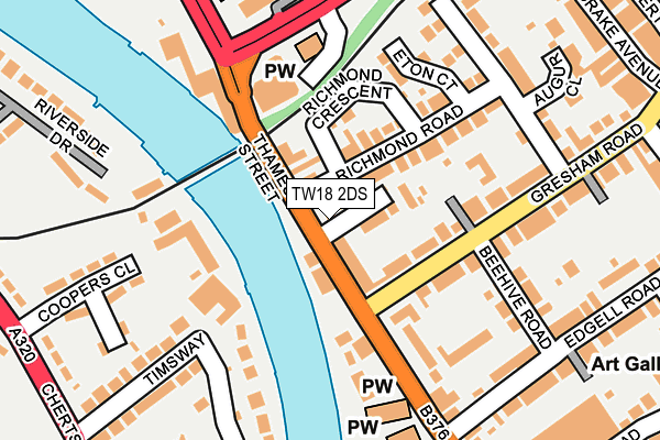 TW18 2DS map - OS OpenMap – Local (Ordnance Survey)