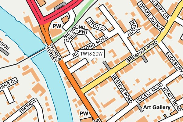 TW18 2DW map - OS OpenMap – Local (Ordnance Survey)