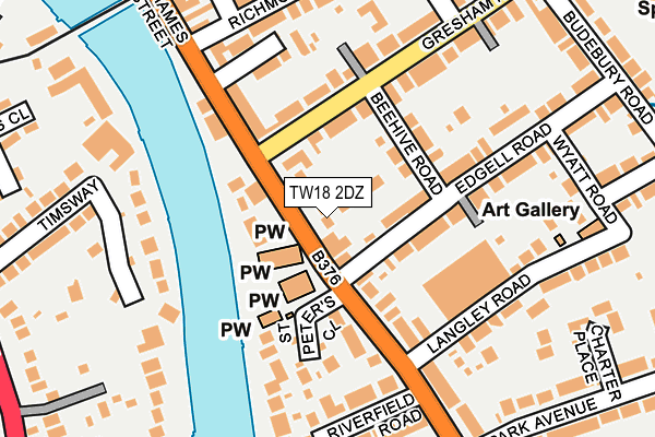 TW18 2DZ map - OS OpenMap – Local (Ordnance Survey)