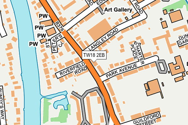 TW18 2EB map - OS OpenMap – Local (Ordnance Survey)