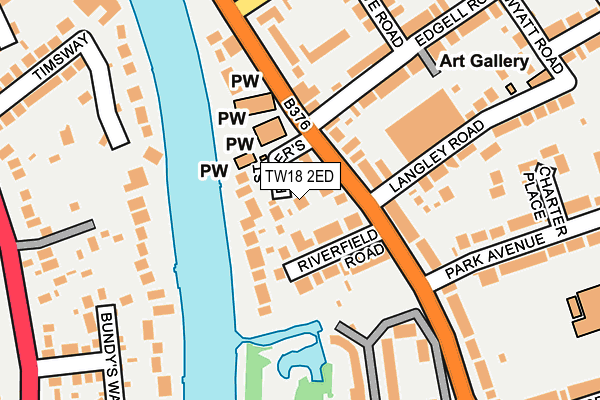 TW18 2ED map - OS OpenMap – Local (Ordnance Survey)