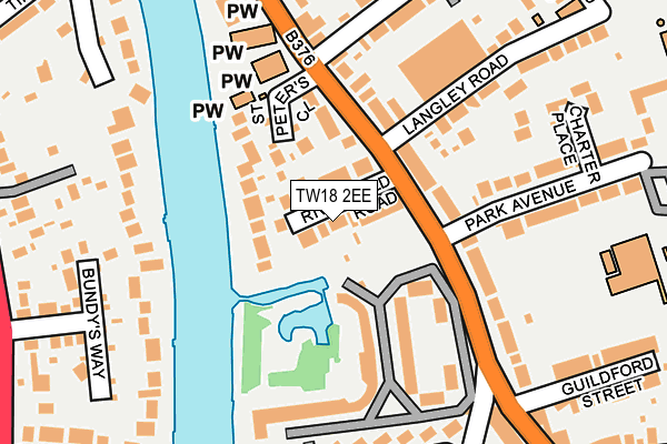 TW18 2EE map - OS OpenMap – Local (Ordnance Survey)