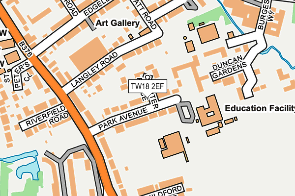 TW18 2EF map - OS OpenMap – Local (Ordnance Survey)