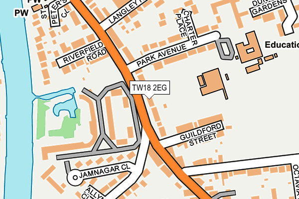 TW18 2EG map - OS OpenMap – Local (Ordnance Survey)