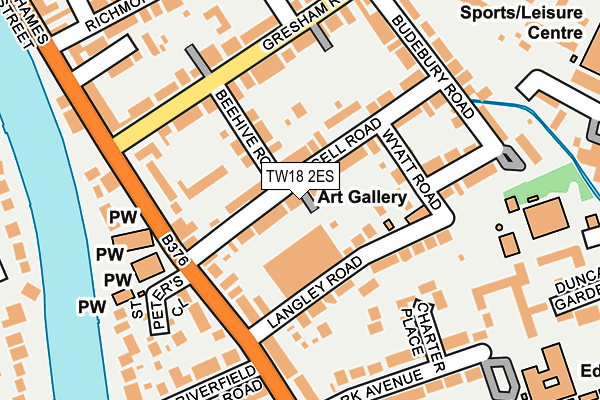 TW18 2ES map - OS OpenMap – Local (Ordnance Survey)
