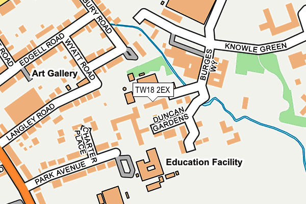 TW18 2EX map - OS OpenMap – Local (Ordnance Survey)