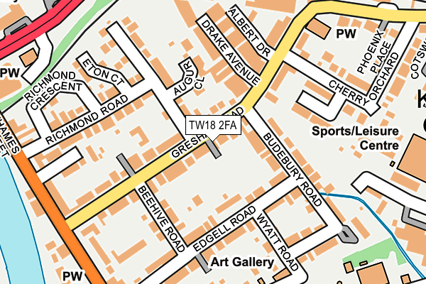 TW18 2FA map - OS OpenMap – Local (Ordnance Survey)