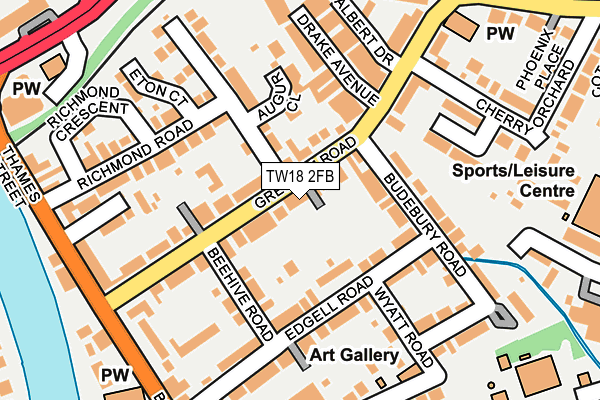 TW18 2FB map - OS OpenMap – Local (Ordnance Survey)
