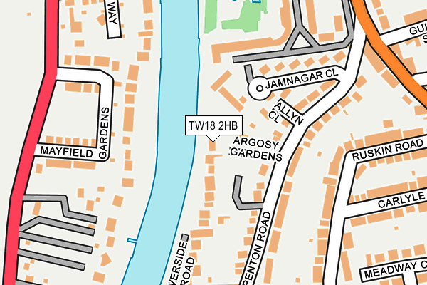 TW18 2HB map - OS OpenMap – Local (Ordnance Survey)
