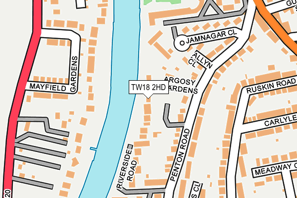 TW18 2HD map - OS OpenMap – Local (Ordnance Survey)