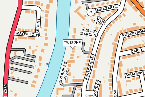 TW18 2HE map - OS OpenMap – Local (Ordnance Survey)