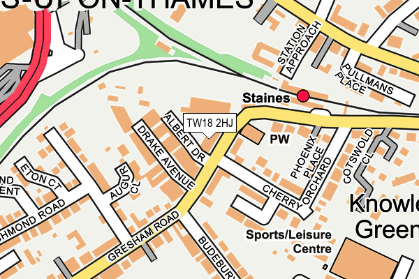 TW18 2HJ map - OS OpenMap – Local (Ordnance Survey)