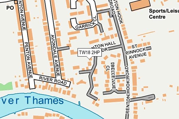 TW18 2HP map - OS OpenMap – Local (Ordnance Survey)