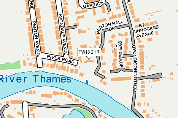 TW18 2HR map - OS OpenMap – Local (Ordnance Survey)