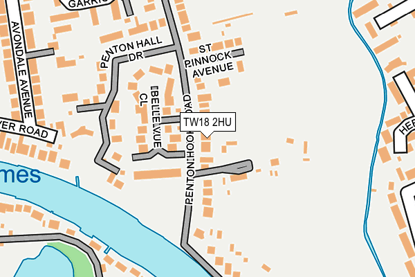 TW18 2HU map - OS OpenMap – Local (Ordnance Survey)