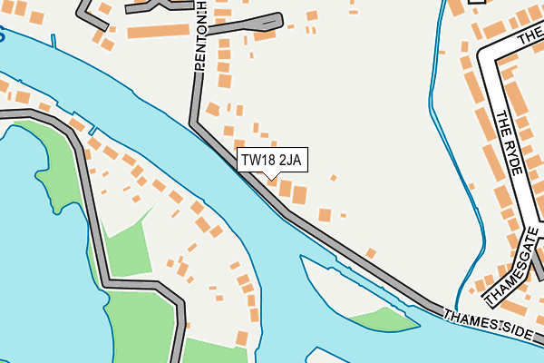 TW18 2JA map - OS OpenMap – Local (Ordnance Survey)