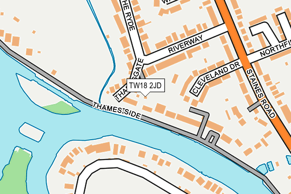 TW18 2JD map - OS OpenMap – Local (Ordnance Survey)