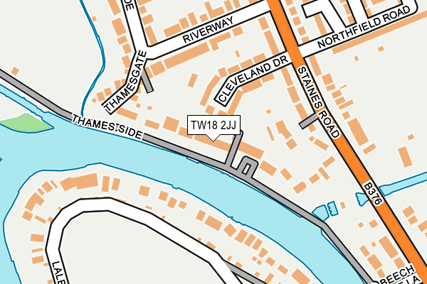 TW18 2JJ map - OS OpenMap – Local (Ordnance Survey)