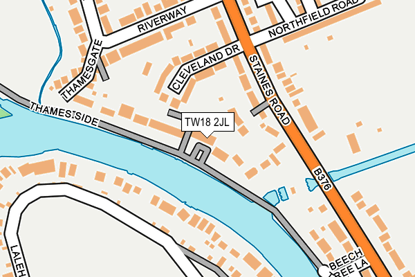 TW18 2JL map - OS OpenMap – Local (Ordnance Survey)