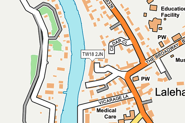 TW18 2JN map - OS OpenMap – Local (Ordnance Survey)