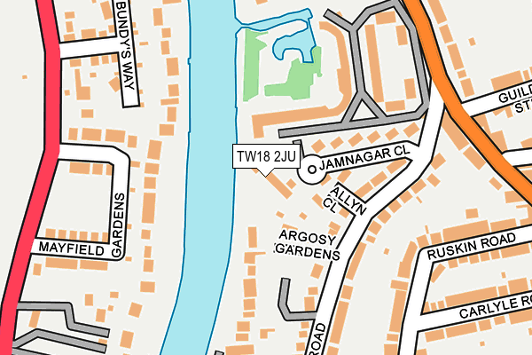 TW18 2JU map - OS OpenMap – Local (Ordnance Survey)