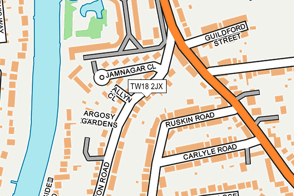 TW18 2JX map - OS OpenMap – Local (Ordnance Survey)