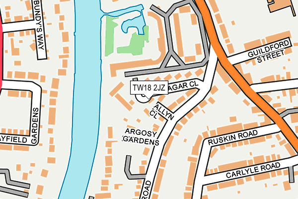 TW18 2JZ map - OS OpenMap – Local (Ordnance Survey)