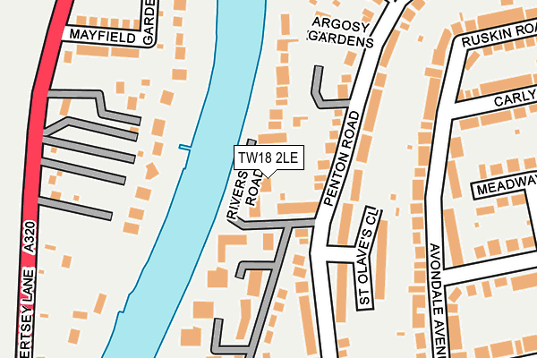 TW18 2LE map - OS OpenMap – Local (Ordnance Survey)