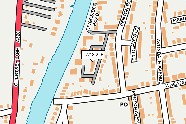 TW18 2LF map - OS OpenMap – Local (Ordnance Survey)