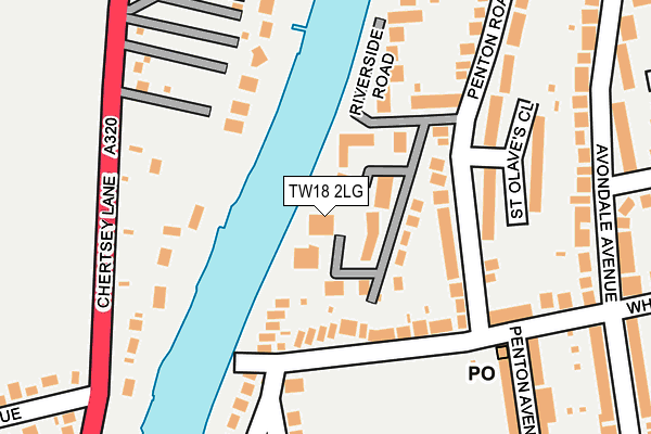 TW18 2LG map - OS OpenMap – Local (Ordnance Survey)