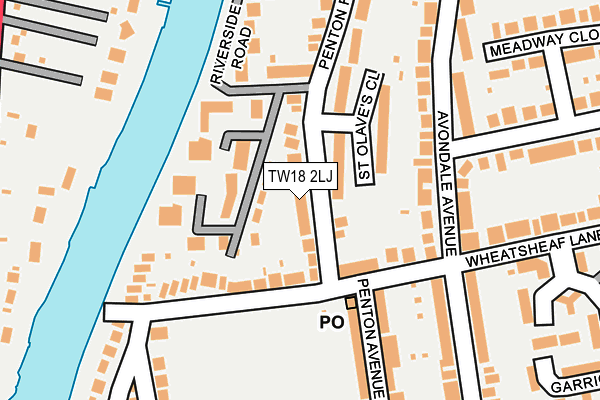 TW18 2LJ map - OS OpenMap – Local (Ordnance Survey)
