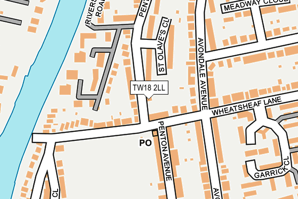 TW18 2LL map - OS OpenMap – Local (Ordnance Survey)