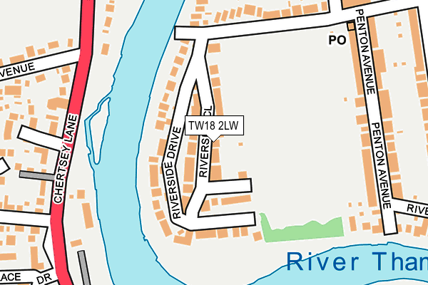 TW18 2LW map - OS OpenMap – Local (Ordnance Survey)
