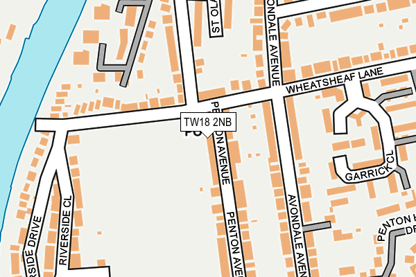 TW18 2NB map - OS OpenMap – Local (Ordnance Survey)