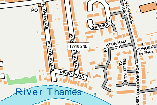 TW18 2NE map - OS OpenMap – Local (Ordnance Survey)
