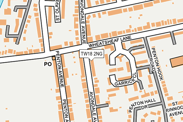 TW18 2NG map - OS OpenMap – Local (Ordnance Survey)