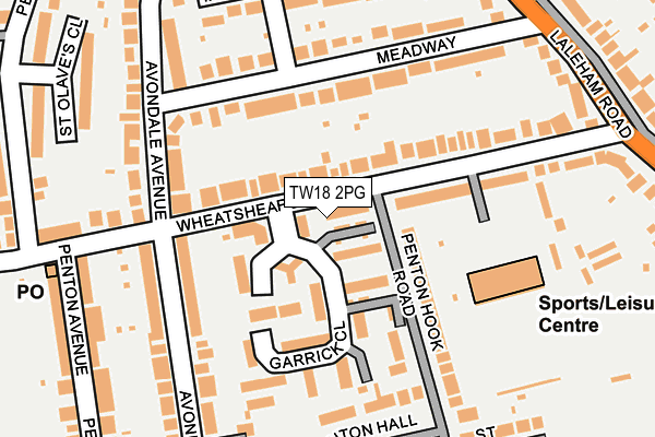 TW18 2PG map - OS OpenMap – Local (Ordnance Survey)
