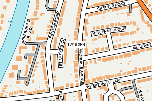 TW18 2PN map - OS OpenMap – Local (Ordnance Survey)