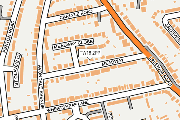 TW18 2PP map - OS OpenMap – Local (Ordnance Survey)