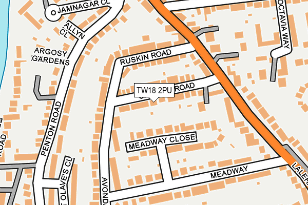 TW18 2PU map - OS OpenMap – Local (Ordnance Survey)