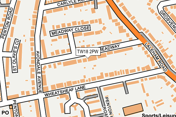 TW18 2PW map - OS OpenMap – Local (Ordnance Survey)