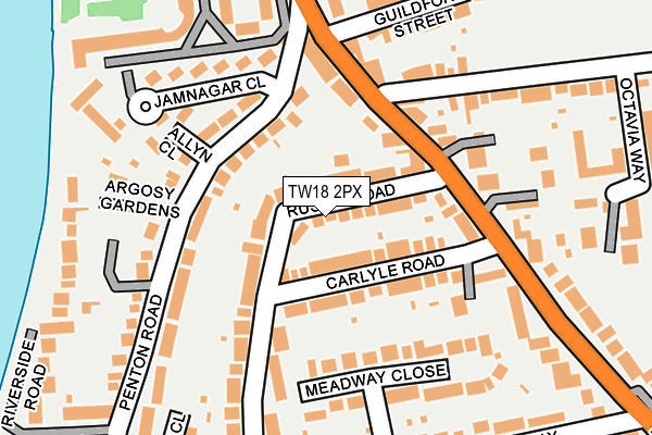TW18 2PX map - OS OpenMap – Local (Ordnance Survey)