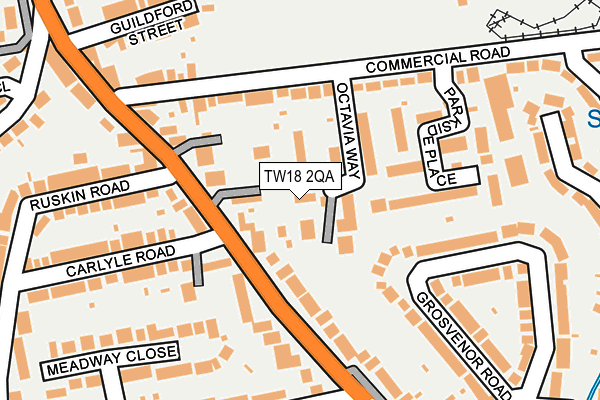 TW18 2QA map - OS OpenMap – Local (Ordnance Survey)