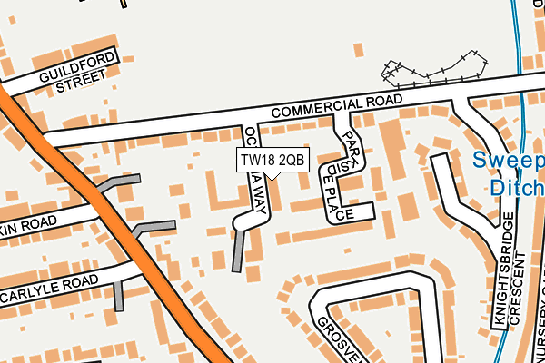 TW18 2QB map - OS OpenMap – Local (Ordnance Survey)