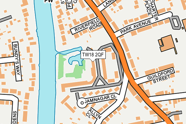TW18 2QF map - OS OpenMap – Local (Ordnance Survey)