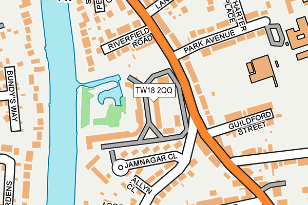 TW18 2QQ map - OS OpenMap – Local (Ordnance Survey)