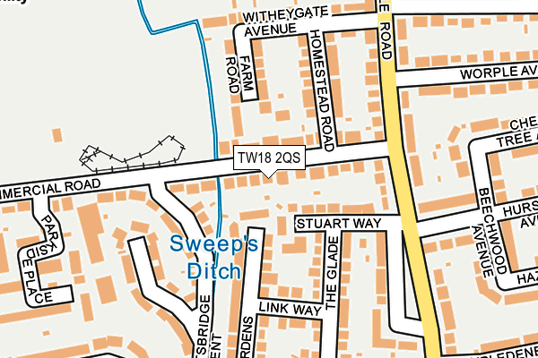 TW18 2QS map - OS OpenMap – Local (Ordnance Survey)