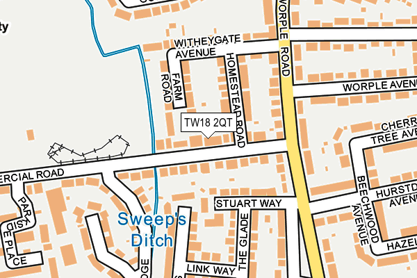 TW18 2QT map - OS OpenMap – Local (Ordnance Survey)