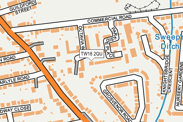 TW18 2QU map - OS OpenMap – Local (Ordnance Survey)