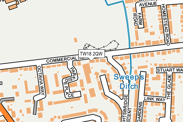 TW18 2QW map - OS OpenMap – Local (Ordnance Survey)